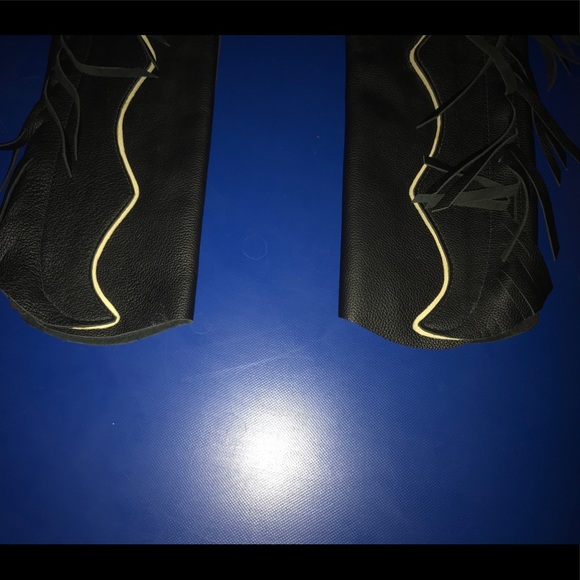 Custom Made Leather Fringed Chaps Small NWOT - Picture 10 of 10